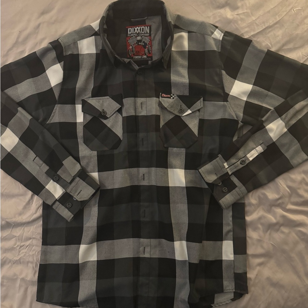 DIXXON Black and White Checkered Men's Shirt